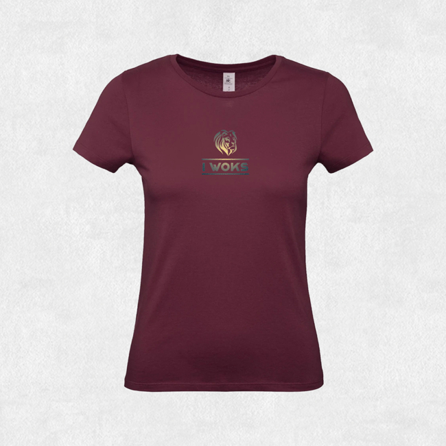 T-SHIRT IWOKS BORDEAUX FEMME